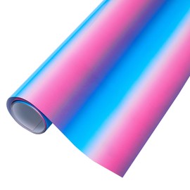 Tintnut Gradient Heat Transfer Vinyl Roll - 12" x 5 ft Rose Blue HTV Ombre Patterned Iron on Vinyl for DIY T-Shirt Handbags Hats Crafts