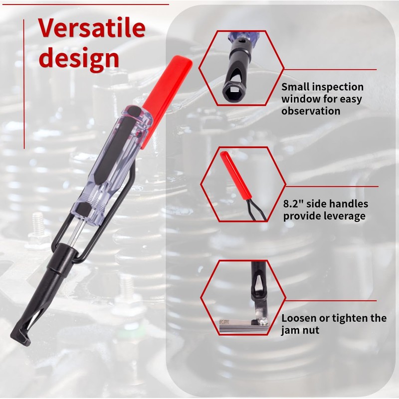 Relioky Valve Adjustment Tool for 10mm Jam Nut,with Angled Feeler