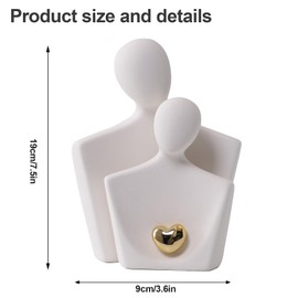 PlivBloom Ceramic Couple Statue TV Stand Decorations,Couples Bedroom Decor, Wedding, Console Table Decor Items,Love Sculpture for Bookshelf Knick Knacks,Valentine's Day Birthday Gift