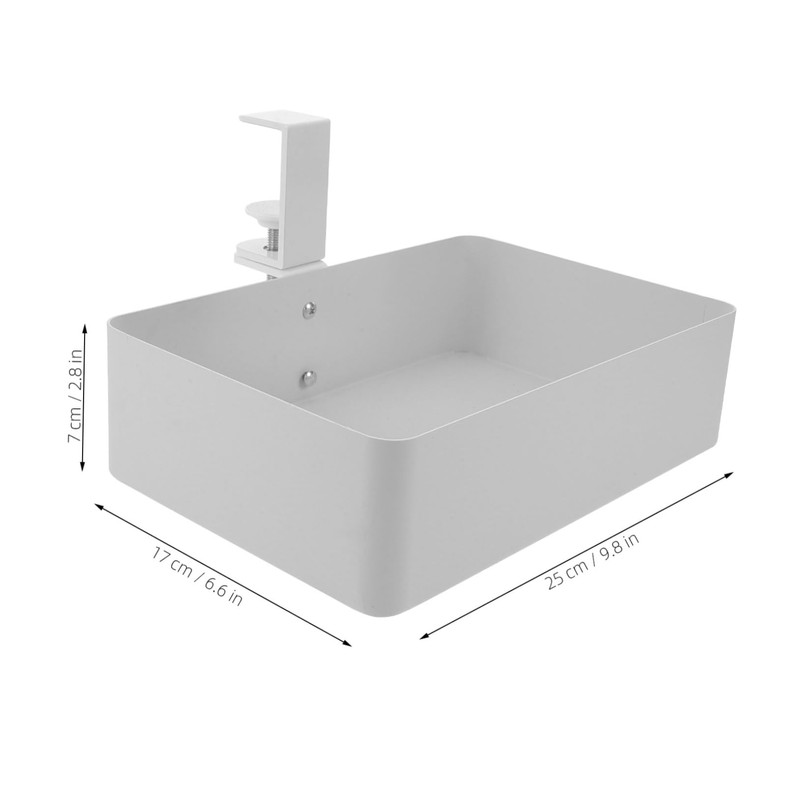 SHINEOFI Under Desk Hanging Shelf Multifunctional Metal Storage Basket Organizer