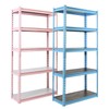 King's Rack 5-Tier Metal Boltless Storage Shelving in Pink/Wooden