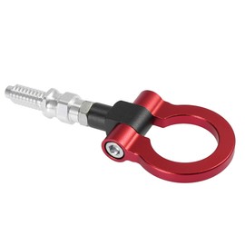 A ABSOPRO Car Vehicle Front Bumper Towing Eye Tow Hook Aluminum Alloy Red