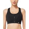 Yvette Women's No Bounce Sports Bra, Front Opening, Fitness, Running