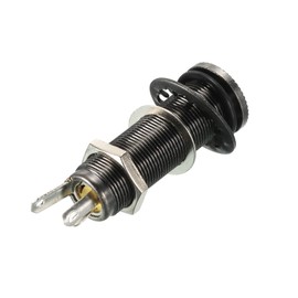 sourcing map Electric Guitar Bass 1/4 Inch Stereo Mono Jack Socket Input Output Cylinder Black