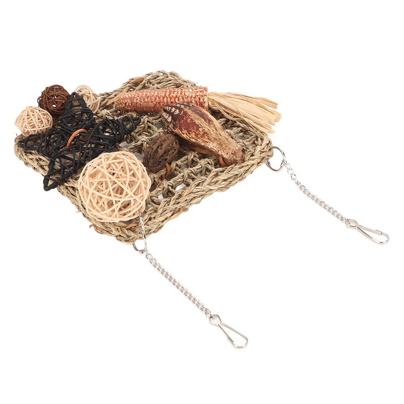 Bird Foraging Wall Toy Safety Parrot Woven Hanging Mat Climbing