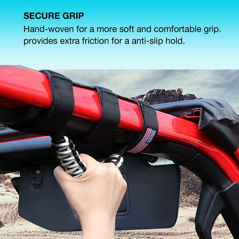 Gaizon 4 Pack Grab Handles Roll Bar Paracord Handgrip Handles