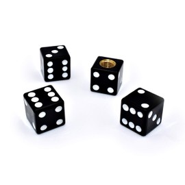 Elektroplate Black Dice ABS Plastic Tire Valve Stem Caps | Universal Fit for Cars, Bikes, Trucks, RVs, Motorcycles (Pack of 4)