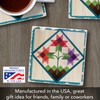 Thirstystone Quilt Design Tulip Trio Single Tumbled Tile Stone Coaster