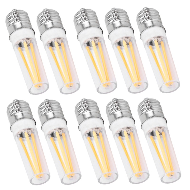 10Pcs E17 Long Filament Bulbs AC110V 3W for Chandelier Ceiling