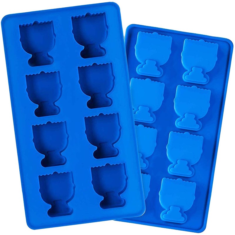 Hanukkah Silicone Ice Cube Mold Tray, Dreidel and Menorah Molds,