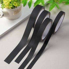 Luoerwen Black Peel and Paste Wallpaper, 393.7in Long, Border Repair Sticker, Waterproof, Removable, Suitable for Door and Window Frames (fu gan bao shi HEI, L 393.7in x W 1.18in)