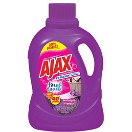 Ajax' Fusion Duel Liquid Laundry Detergent with Final Touch Fabric Softener | Conditions & Cleans | Works in Standard & HE Washing Machines | Concentrated Laundry Soap | Midnight Freesia | 60 Oz