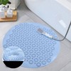 Exfoliating Foot Scrubber Mat with Foot Brushes Blue