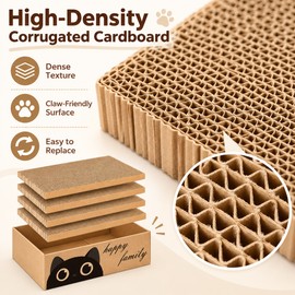 Cardboard Cat Scratcher Bed for Indoor Cats – Durable 5-Layer Corrugated Scratching Pad for Daily Play and Rest