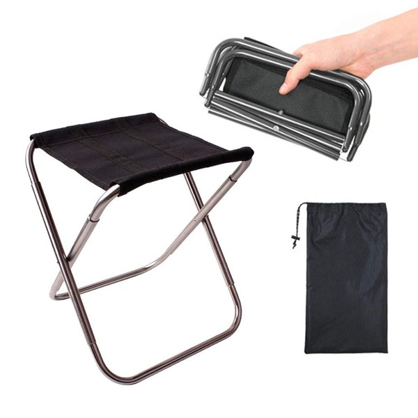 Outdoor Folding Stool, Aluminium Alloy Folding Stool, Portable Mini Folding Stool, Ultra Light, with Storage Bag, for Fishing, Camping, Outdoor Barbecue, Travelling