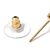 Stylish Gold Tone Statement Stud Earrings Twisted Square Frame with
