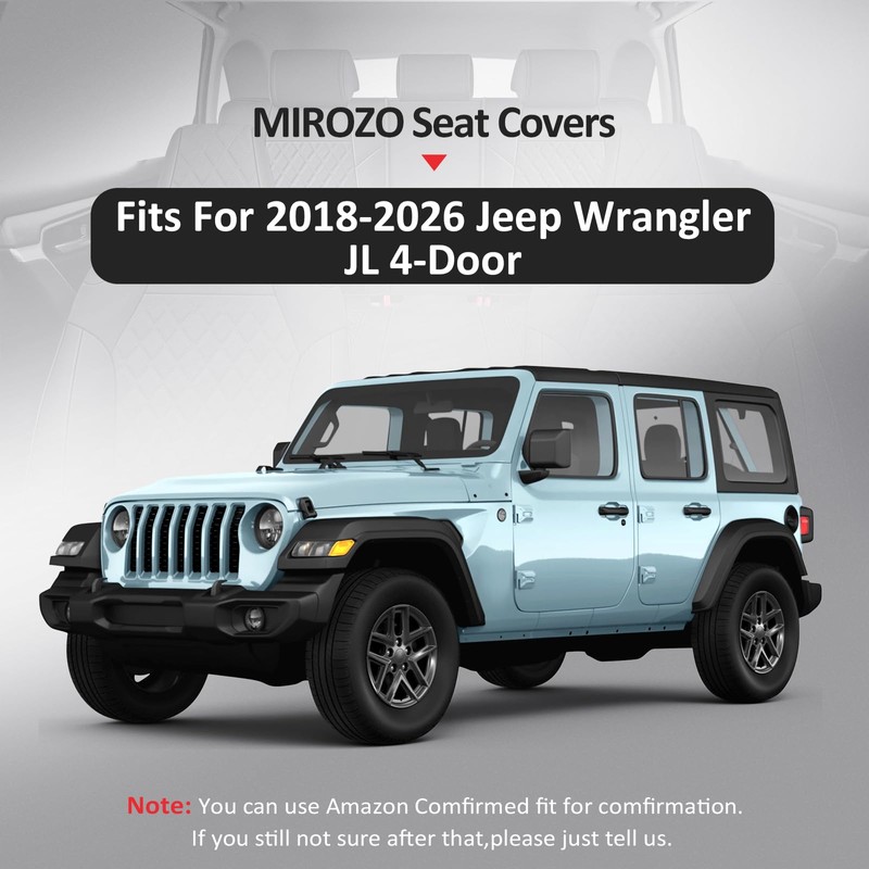 MIROZO Truck Seat Covers Full Set for 2018-2026 Jeep Wrangler