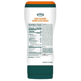 VIVID KITCHEN Low-Calorie Sweet Chili Sauce - 2 Pack - Low Sugar, 10 Cal/Serving - No Preservatives or MSG - Easy Squeeze Bottle - Healthy Asian-Inspired Sauce for Dipping, Stir-Fry, and More