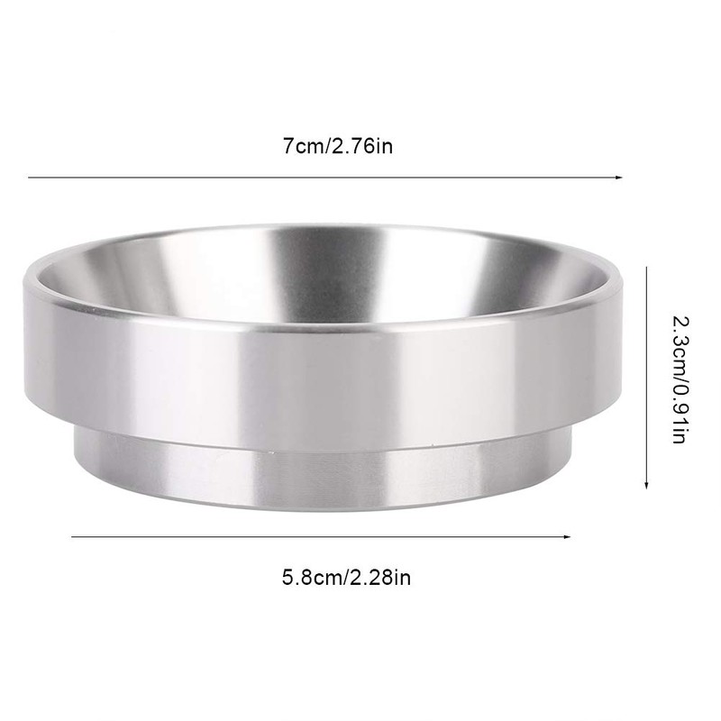58mm Magnetic Dosing Funnel, Silver Brewing Coffee Tamper Powder Tool,