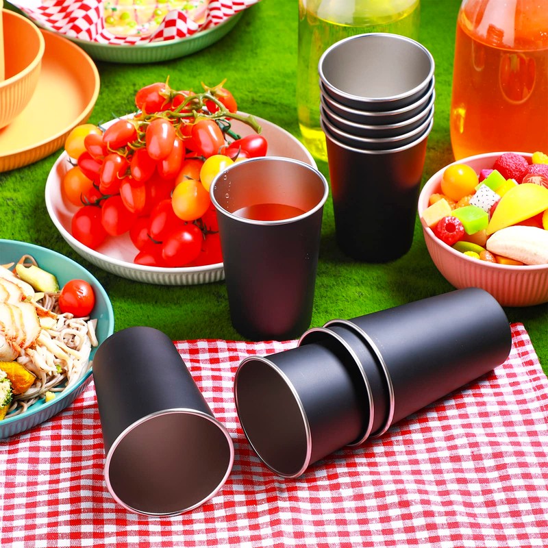 Mimorou 20 Pack Stainless Steel Pint Cups Metal Cups Unbreakable