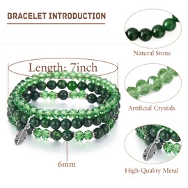 GoPaw Bead Bracelet Stretch Women's Bracelet, Crystal Stretch Women's Bracelet Multilayer Boho Bracelet for Women Birthday Gift, One size, Crystal and Natural Stone, No Gemstone