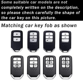 ontto Key Fob Holder Compatible with Honda Car Accessories Key Shell Metal and Leather Key Cover Fit for Honda Accord Civic CRV HRV CRZ Fit Odyssey Passport Pilot Jed Crider Crosstour Spirior Red