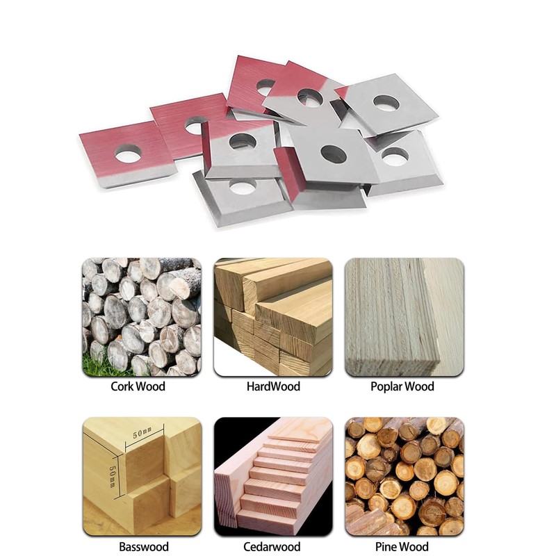 10PCS 12x12x1.5mm(Thickness) Carbide Inserts Cutters for Slab Flattening Router Bit,