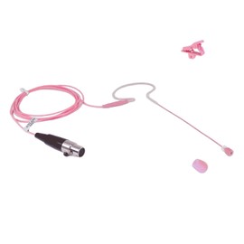 Rannsgeer Mini Headset Microphone Replacement Earhook Headset Mic for Shure Wireless System (Pink)