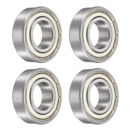 sourcing map 4pcs 6004ZZ Bearing 20x42x12mm, Chrome Steel Double Shielded Precision Bearing, Lubricated Deep Groove Ball Bearings, P6 (ABEC 3)