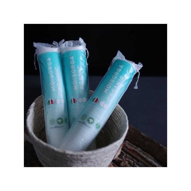 Moisturelga 프리미엄 유기농 화장솜 300매 퓨어스티치 (100매X3개세트) Premium Organic Cotton