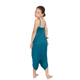 Hamishkane New Kids Girls Cami Jumpsuit Italian Drape Baggy Plain Lagenlook Romper Playsuit Teal