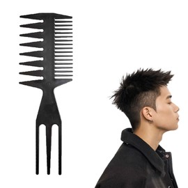 Multifunctional Comb 1 Piece Coarse Mesh Double Ended Design For Barber Hair Styling (Black)