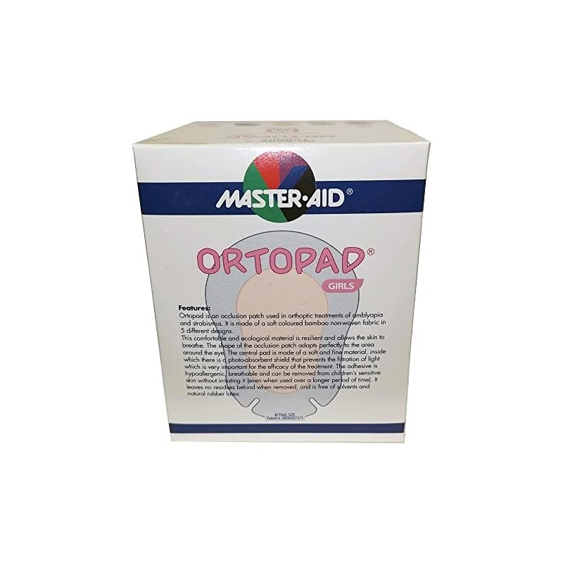 Ortopad® Bamboo Girls Eye Patches, 50/Box (Medium Size, 2-4 yrs)