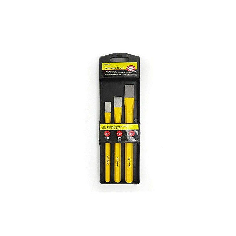 BE-TOOL Wood Chisel 3/8" 1/2" 5/8" Cold Chisels Bolster Flat