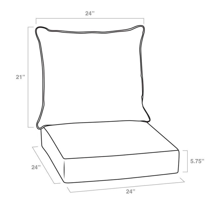 Arden Outdoor Deep Seat Cushion Set, 24 in x 24