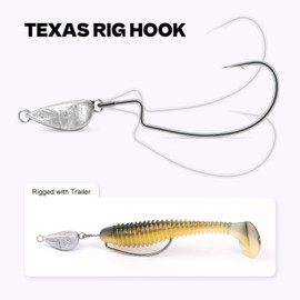 OJY&DOIIIY Weighted Texas Rig Hooks, Weedless Swimbait Jig Heads for Bass Fishing 1/8oz