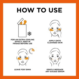 Garnier Moisture Bomb Orange Eye Mask, With Hyaluronic Acid And Orange Juice, Hydrating & Brightening Under Eye Mask, Reduce Appearance of Eye Bags, Biodegradable and Vegan Tissue Mask, 6g