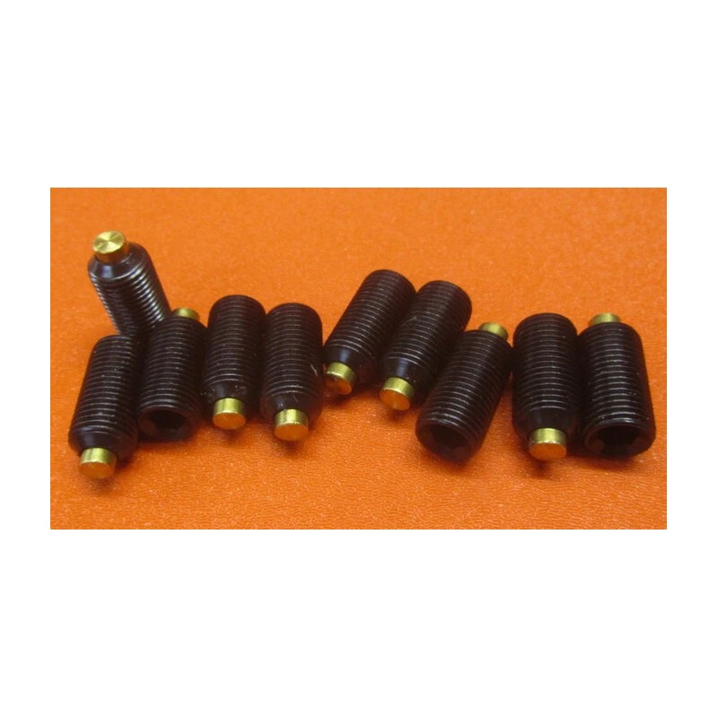 Kmac Alloy Steel Set Screws, Brass Tip, 1/2-20 x 1.00"