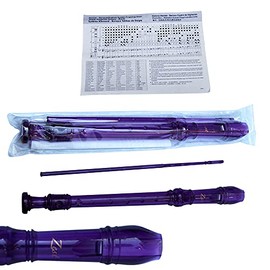 Zest Package Descant Recorder - School Recorder with Cleaning Rod & Case x 2 in Purple By Zest