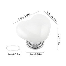 Toilet Button Push Tool,4 PCS White Toilet Tank Button Aid Love Heart Shaped Toilet Tank Button Helper Toilet Button Pusher for Women Long Nail Manicures