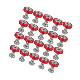 INFINAUTO 20pcs Motorcycle Red Fender Bumper Washer Bolt Nuts Kit Fastener Stylish Design