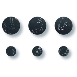 Libaro Set of 6 Marbled Wall Hooks, 3 Small and 3 Large Round Decorative Coat Hooks