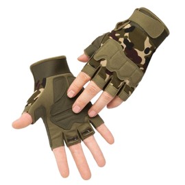 Ccomage Cycling Gloves for Children Boys Girls 8-16 Years Camouflage Half Finger Gloves Fingerless Cycling Gloves Climbing Gloves for Climbing Frame Bicycle Skater Scooter Outdoor Sports