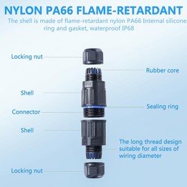 Taicols Waterproof IP68 Junction Box, Bidirectional Wire Connector, Suitable for AWG 28-12 Wires, Quick and Screw Free Installation (10)