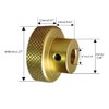 CHANCS Aluminum Alloy Handwheel Knurled Adjustment Gold Handle 40mm OD