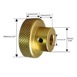 CHANCS Aluminum Alloy Handwheel Knurled Adjustment Gold Handle 40mm OD 7mm Bore Mini Handwheel Mechanical Hand Wheel for Machine Tool