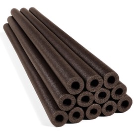 Nezyo 12 Pack Pool Noodles Foam Swim Noodles 52 Inch Jumbo Hollow Swimming Pool Noodle Bulk Floats Heavy Duty for Xmas Decoration Craft Projects Padding Bumper(Brown)