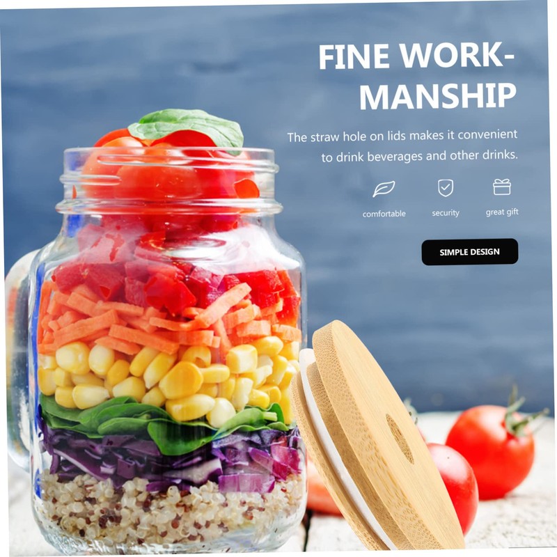 Sosoport 4pcs Mason Jar Lids Jars Food Containers with Lids