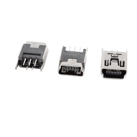 uxcell 3 Pcs Mini USB Type B Female Socket 5-Pin 180 Degree DIP Jack Connector