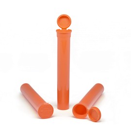 W Gallery 500 Mango 116mm Pop Top Tubes - Airtight Smell Proof Containers - Plastic Medical Grade Prescription Bottles for Pills Herbs Flowers Supplements, Bulk Pack, Not Glass Jars